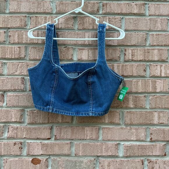GAP Blue Denim Bra/Crop Top - Picture 1 of 6
